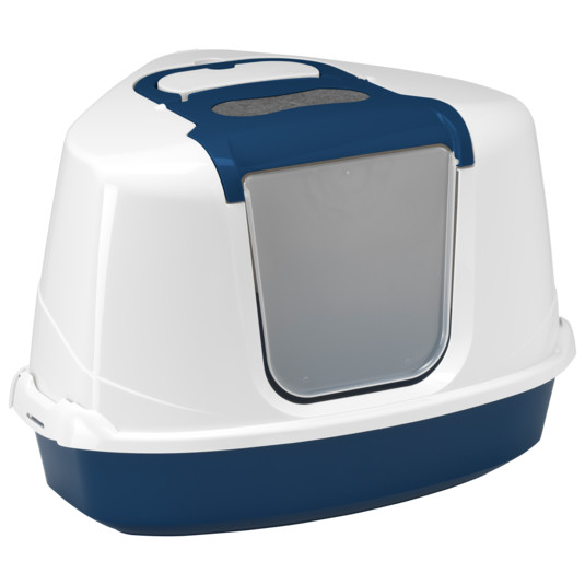 Corner cat litter box with clearance lid